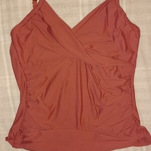 WOMENS TWO PIECE BATHING SUIT SIZE MEDIUM. LIGHT BURNT ORANGE.